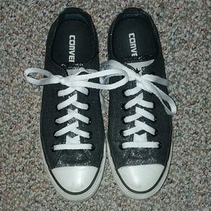 Converse Black Shimmery Low Top Sneakers